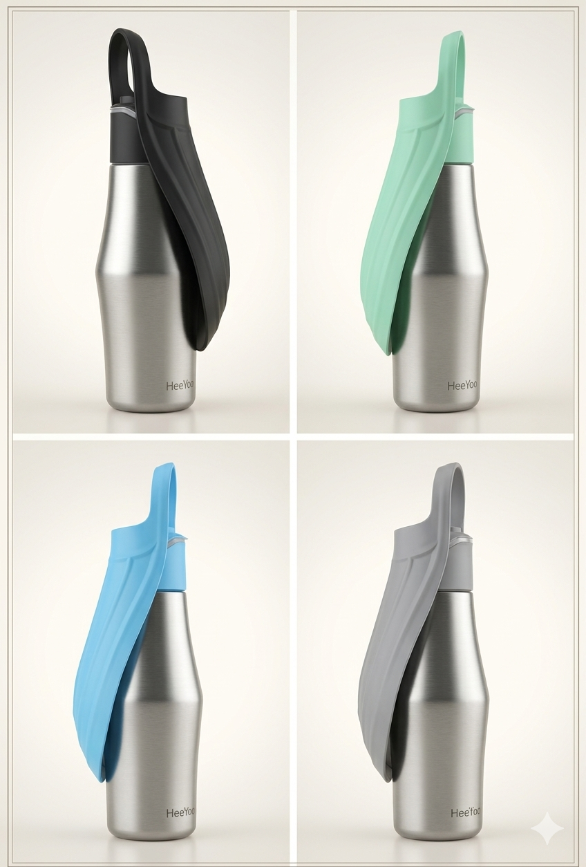 Portable Stainless Steel Dog Water Bottle - Leak-Proof Travel Bowl & Dispenser